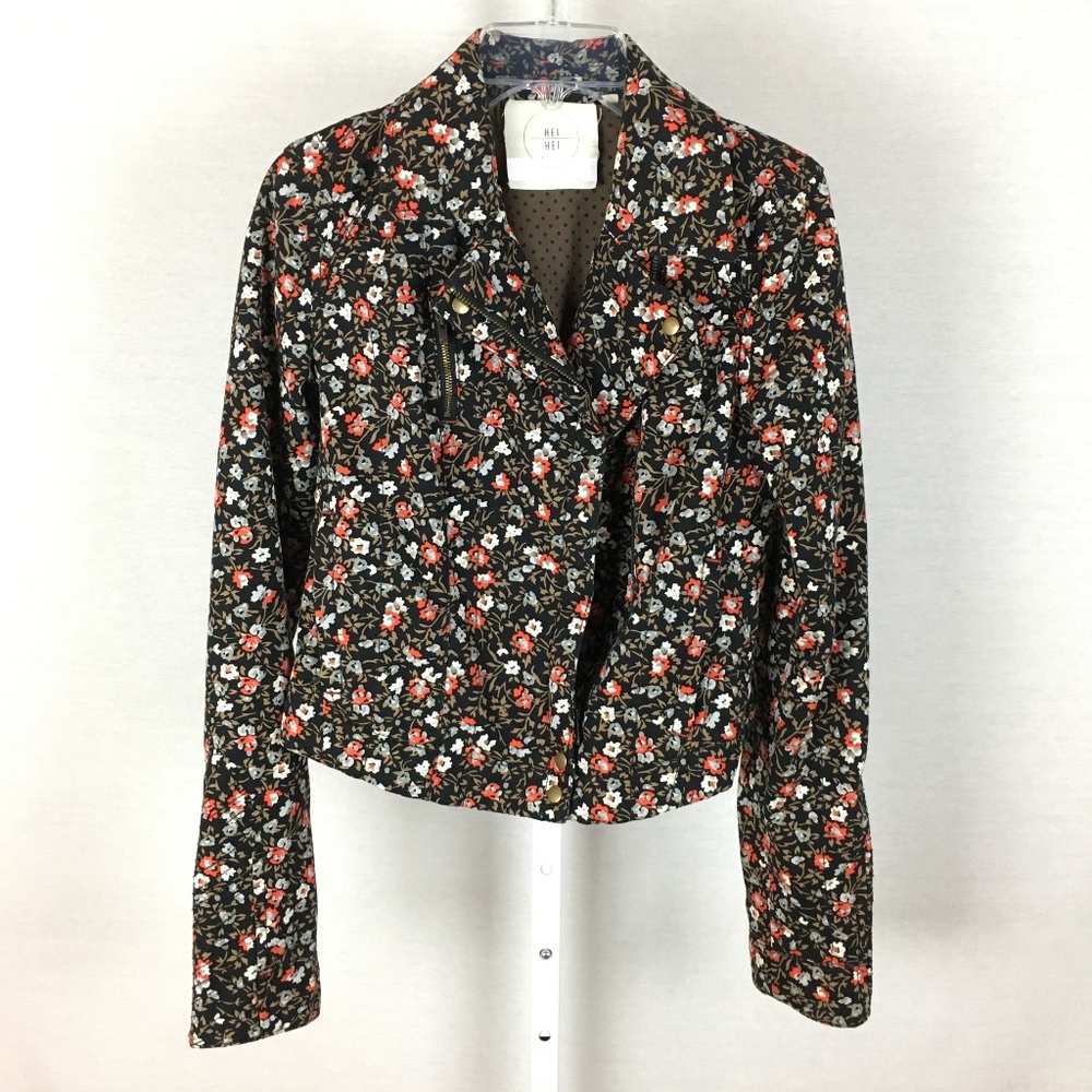 Anthropologie Hei Hei Tinsley floral moto jacket